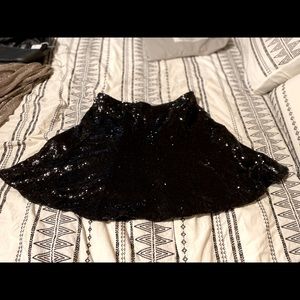 sparkly black skirt